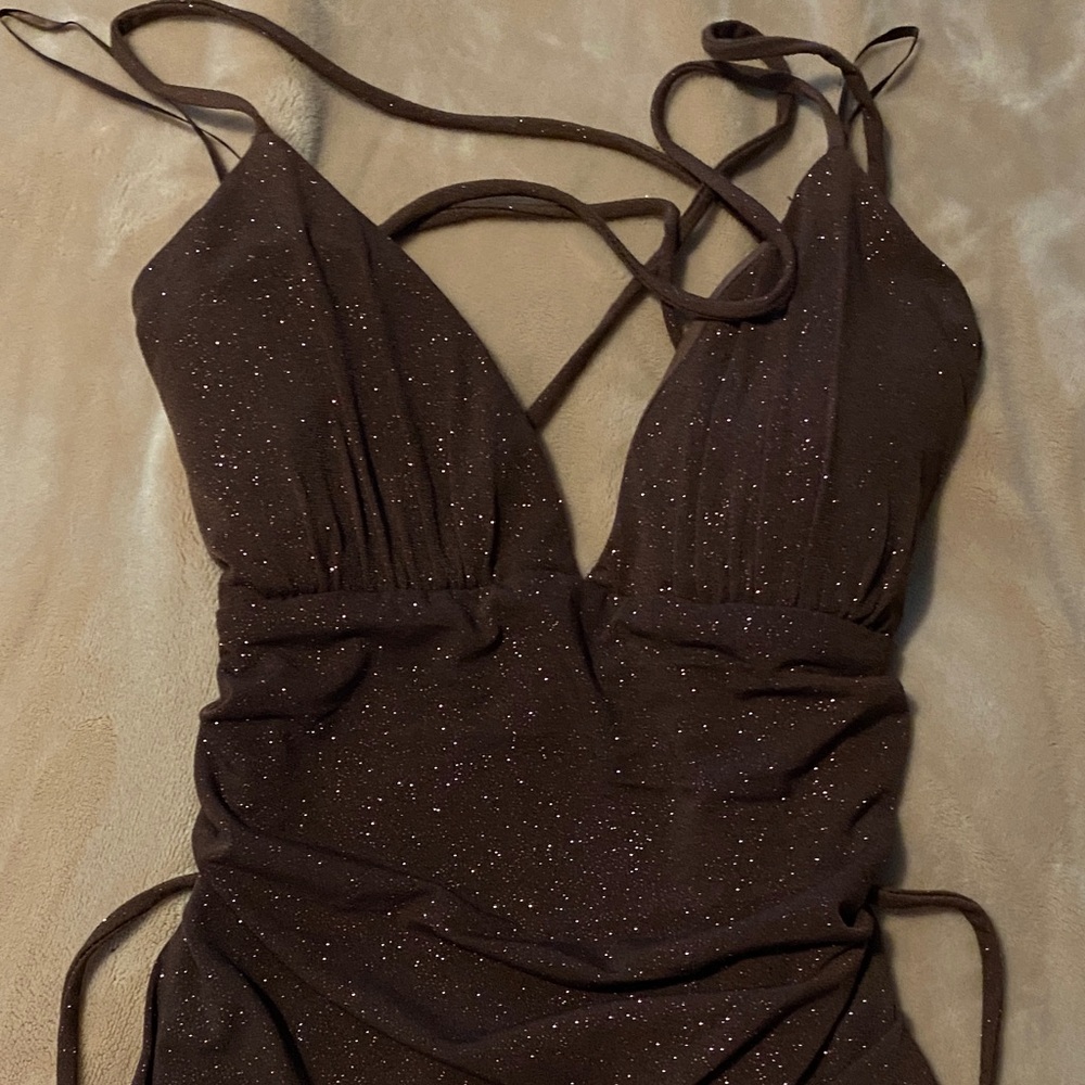 Windsor Brown Sparkle Prom Dress Sz S
